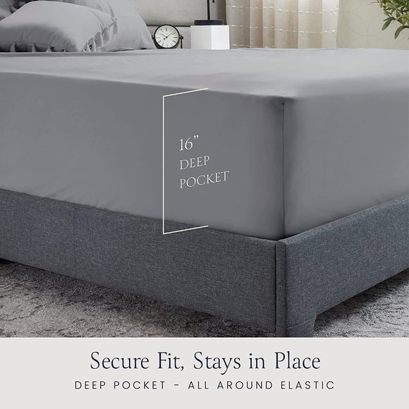 - New King Size Bed Sheets Set - 1800 TC Series 6 Piece Bedding Set - Picture 7 of 7